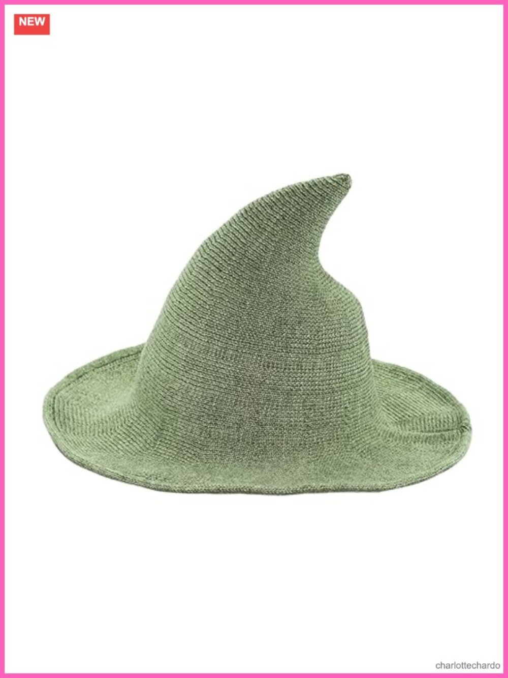 Knitted Witch Hat with Wide Brim for Halloween Costume Party, Shapeable